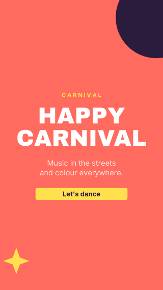 Carnival, big words: holiday template