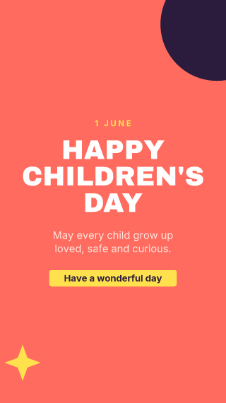 Children's Day, big words: holiday template
