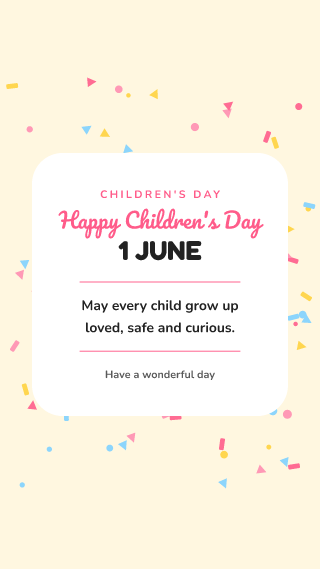 Children's Day, card: holiday template