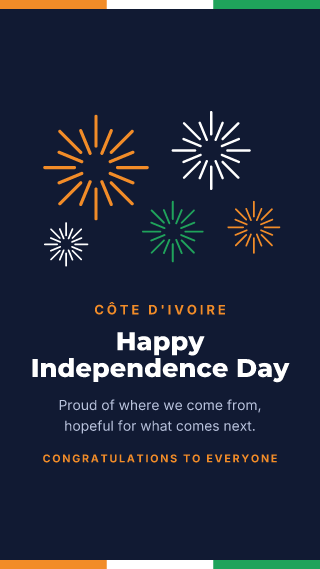 Côte d'Ivoire: Independence Day: holiday template