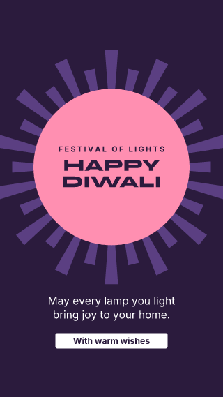 Diwali, big words: holiday template