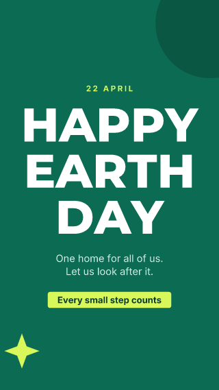 Earth Day, big words: holiday template