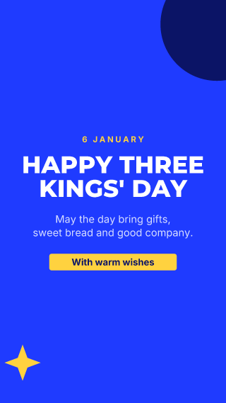 Three Kings' Day, big words: holiday template