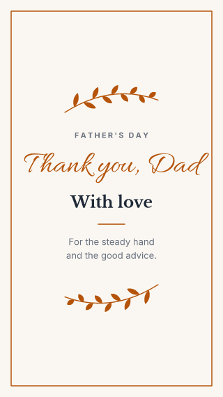 Father's Day, classic frame: holiday template
