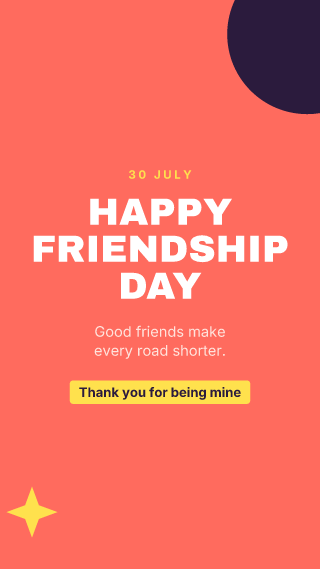 Friendship Day, big words: holiday template