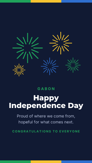 Gabon: Independence Day: holiday template