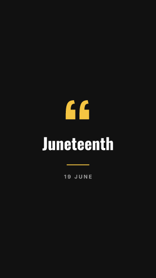 Juneteenth, big words: holiday template