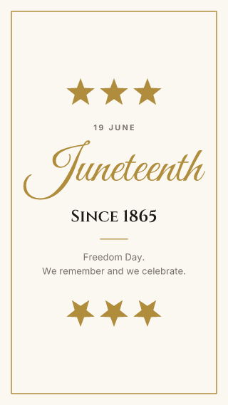 Juneteenth, classic frame: holiday template