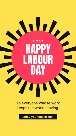 Labour Day, big words: holiday template