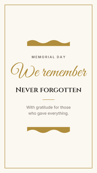 Memorial Day, classic frame: holiday template
