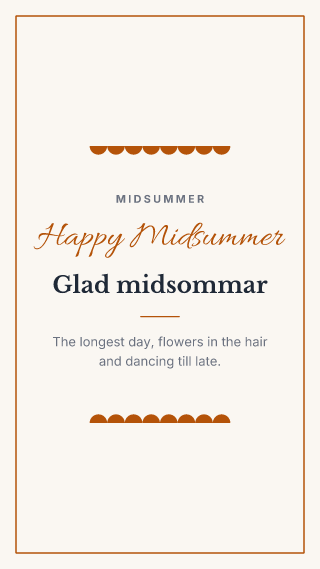 Midsummer, classic frame: holiday template