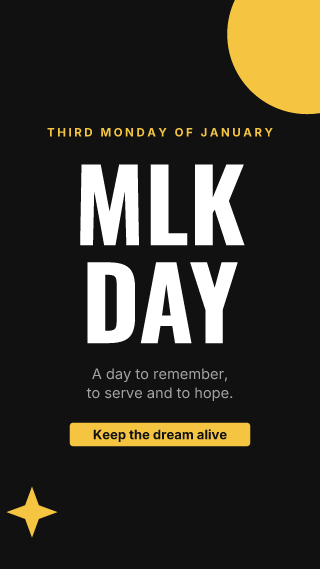 Martin Luther King Jr. Day, big words: holiday template