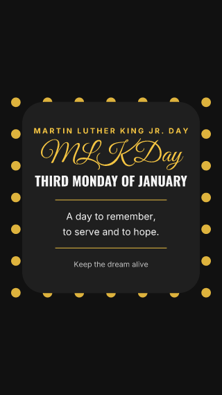 Martin Luther King Jr. Day, card: holiday template