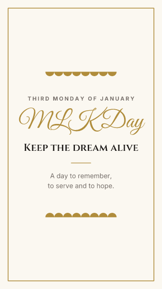 Martin Luther King Jr. Day, classic frame: holiday template