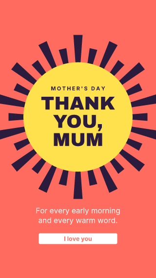 Mother's Day, big words: holiday template