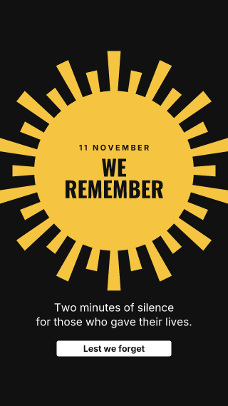 Remembrance Day, big words: holiday template