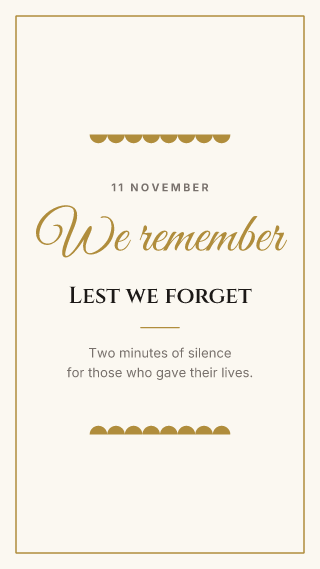 Remembrance Day, classic frame: holiday template