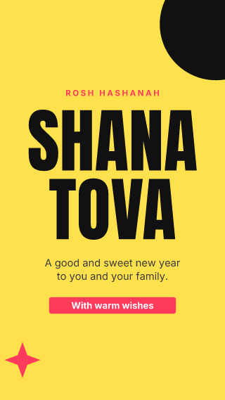 Rosh Hashanah, big words: holiday template