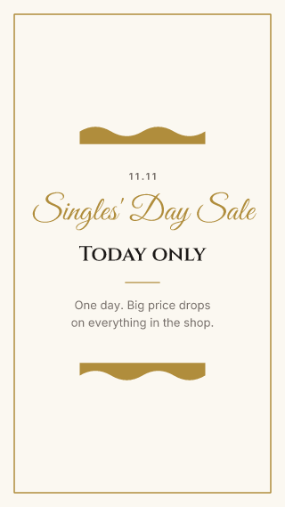 Singles' Day, classic frame: holiday template