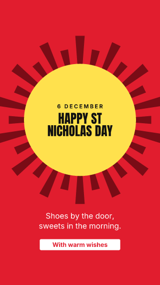 St Nicholas Day, big words: holiday template