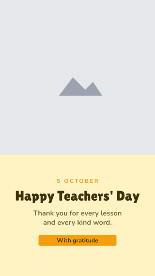 World Teachers' Day, with your photo: holiday template