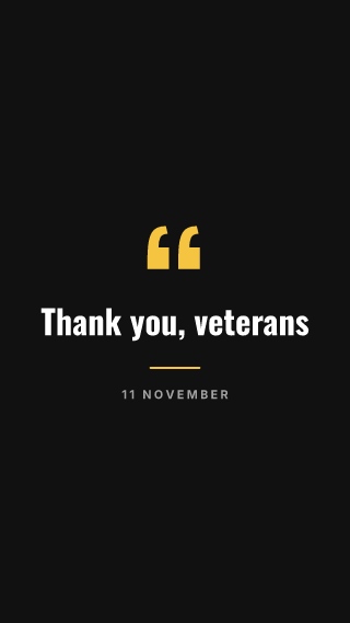 Veterans Day, big words: holiday template