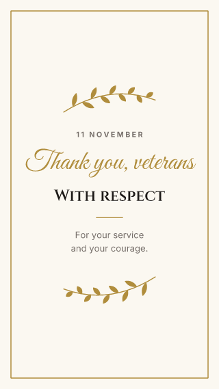 Veterans Day, classic frame: holiday template