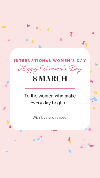 International Women's Day, card: holiday template