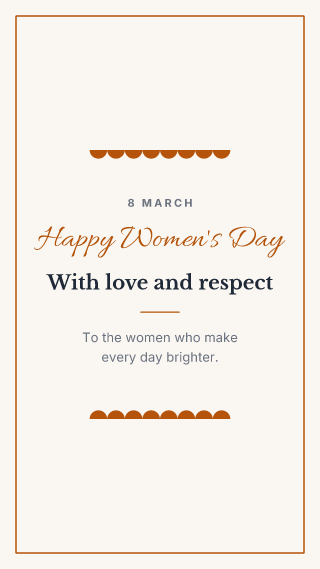 International Women's Day, classic frame: holiday template
