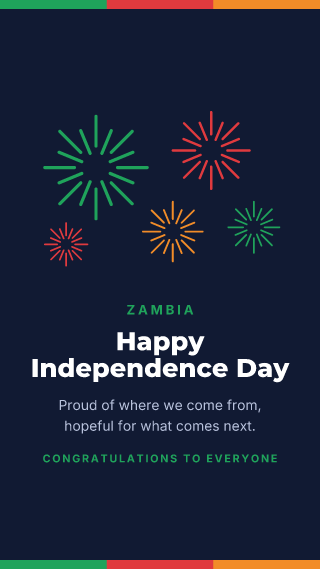 Zambia: Independence Day: holiday template