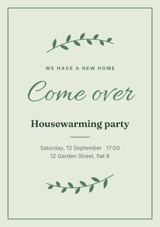 Housewarming: invitation template