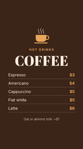 Coffee prices: story template