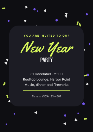 New Year party invitation: invitation template
