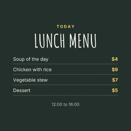 Menu post: post template