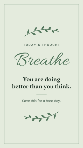 Calm quote: story template