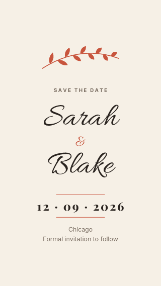 Save the date: story template