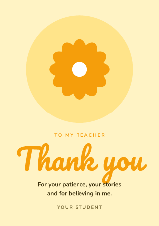 Teacher thank you card: invitation template