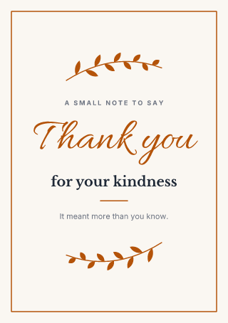 Thank you card: invitation template