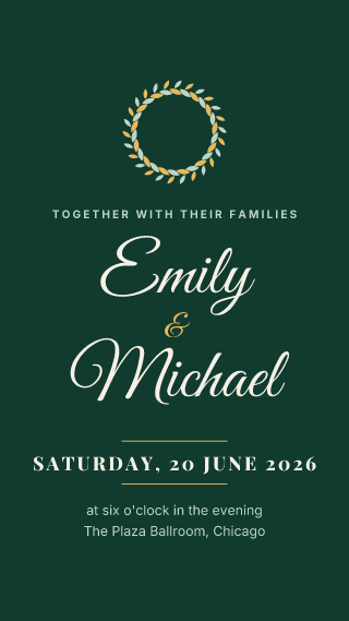 Wedding invitation: story template