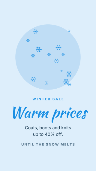 Winter sale: story template