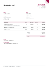 Boutique: invoice template