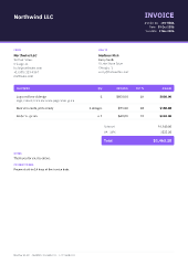 Night shift: invoice template