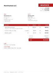 Ribbon: invoice template