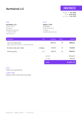 Startup: invoice template
