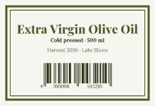 Olive oil: label template