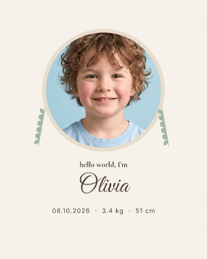 Hello, baby: photo template