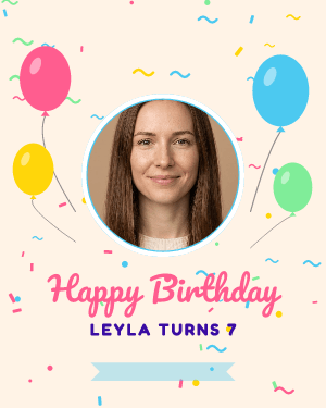 Happy birthday: photo template