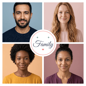 Family of four: photo template