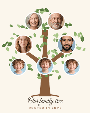 Family tree: photo template