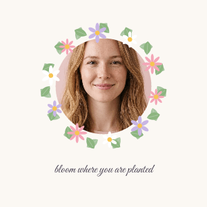 Flower wreath: photo template